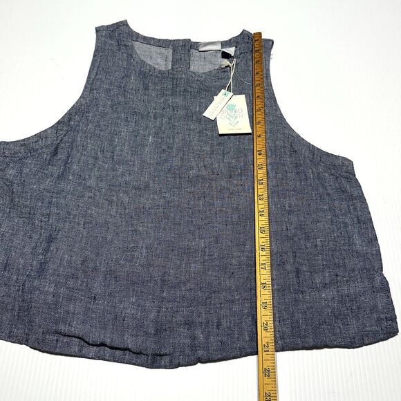 Sigrid Olsen 100% Linen Top Women’s size L Large Sleeveless Blue NWT - Picture 9 of 9